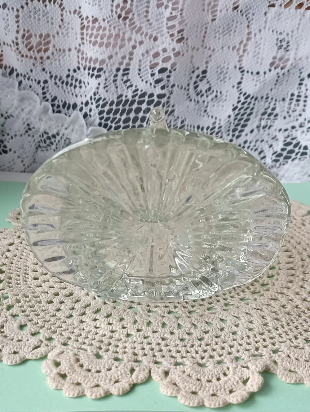 VTG 1979 HOLIDAY SEASON AVON CLEAR GLASS TURKEY TEALIGHT/VOTIVE CANDLE HOLDER